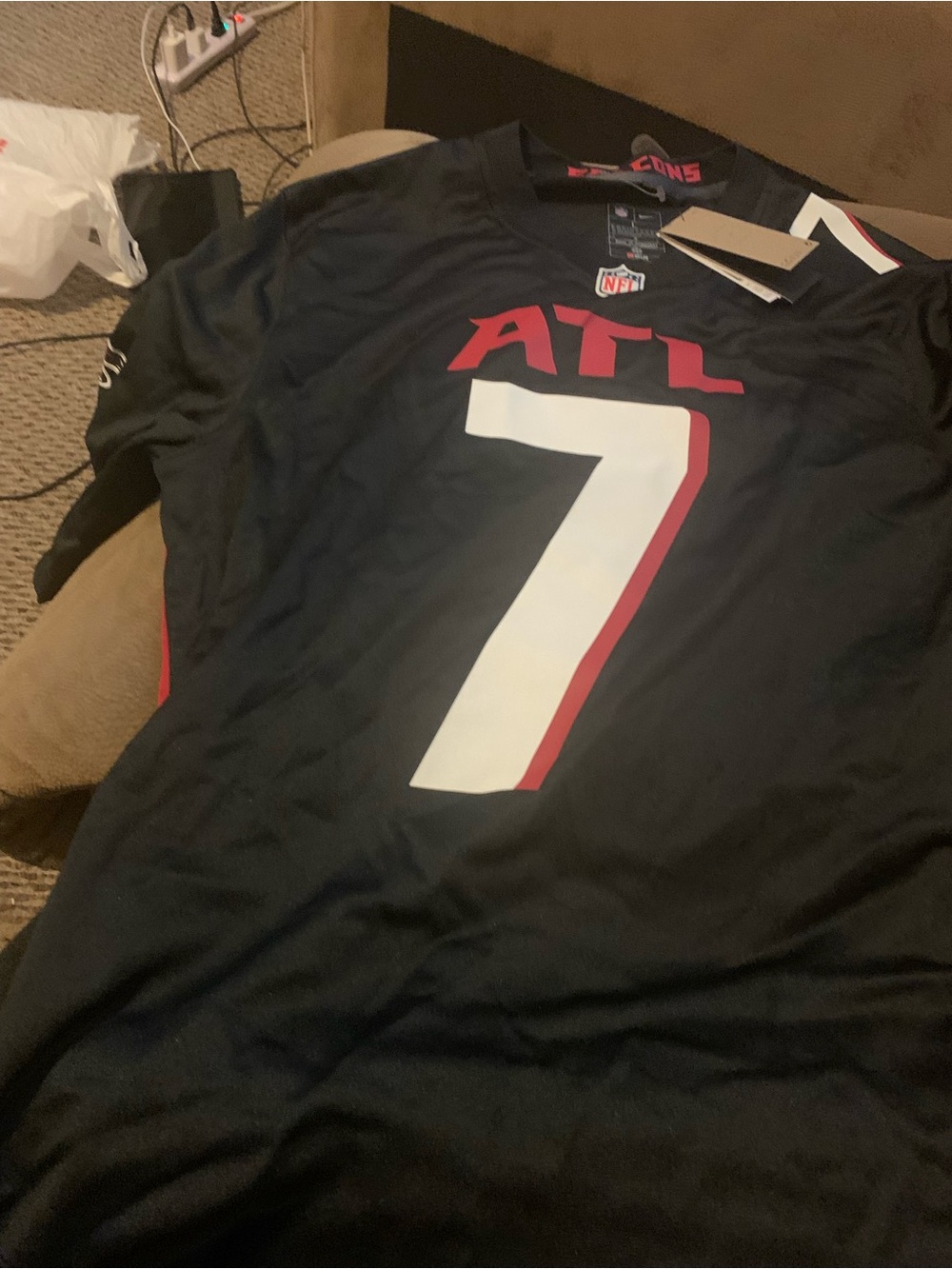 NFL Atlanta Falcons Black Red White #7 Jersey
